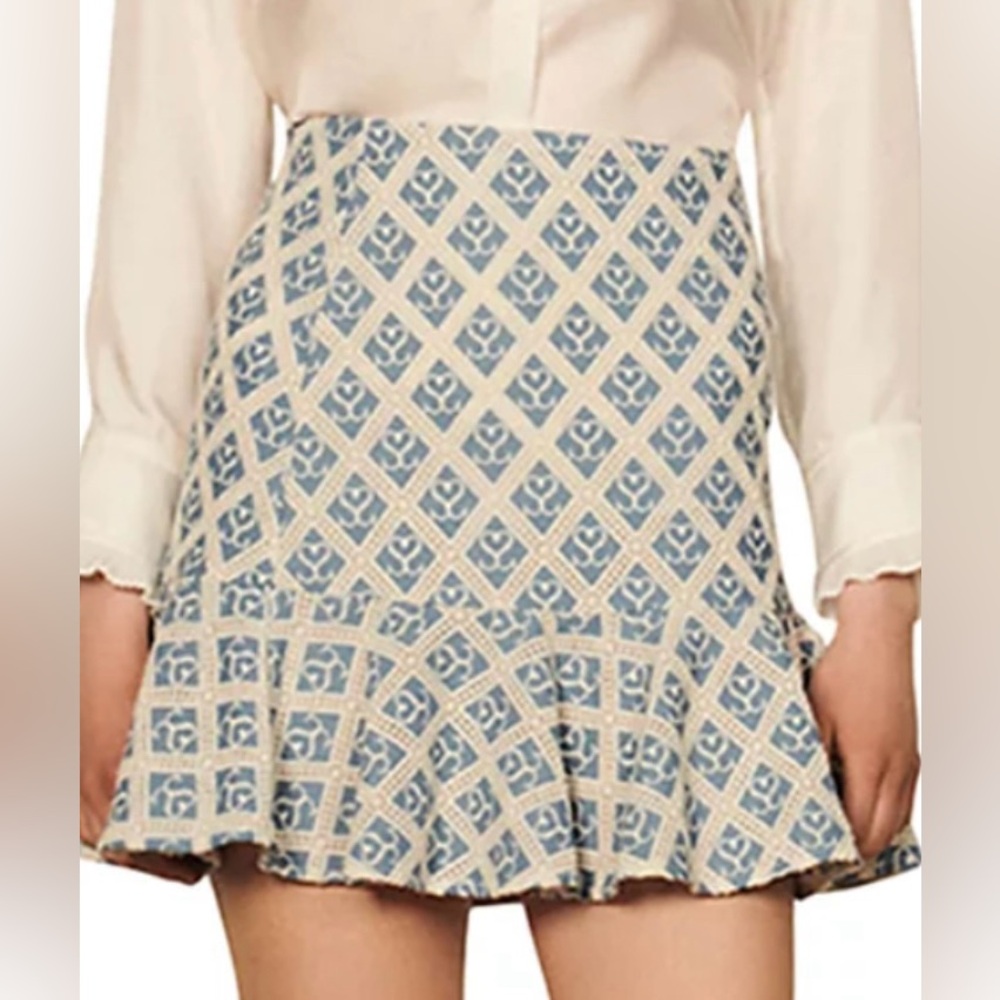 Sandro‎ Mafalda Monogram Flared Skirt